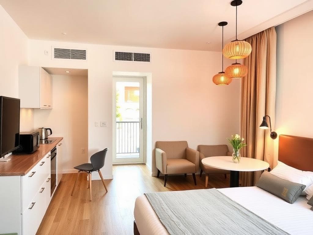 AC room with kitchenette